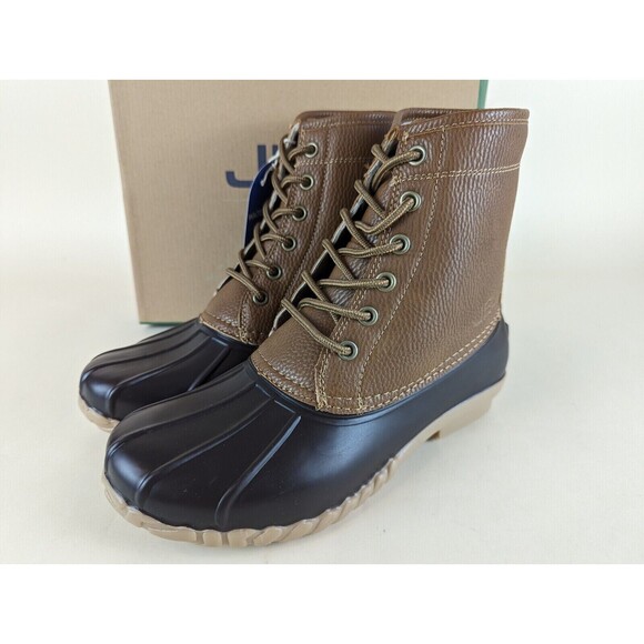 JBU Duck Boots Mens 8 M Maine Waterproof Tan Faux Fur Lined Lace Up Shoes NWB main image 9